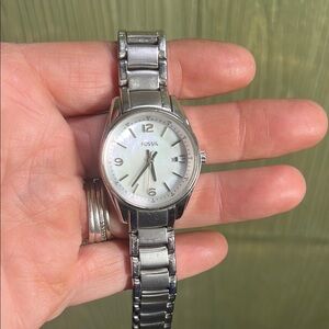 Fossil mother of pearl Silver Watch